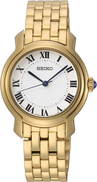 Seiko SKK698P1 Horloge Heren Goudkleurig met Bruine Band